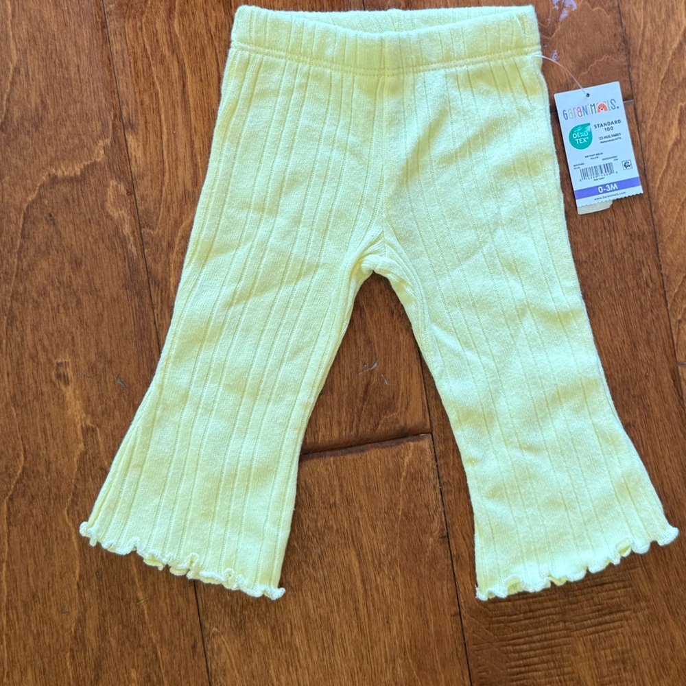 Garanimals Light Yellow Ribbed Flared Leggings